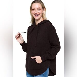 Madewell Wilmington Hoodie Sweater in Heather Raisin Brown NB371 Size Medium NEW